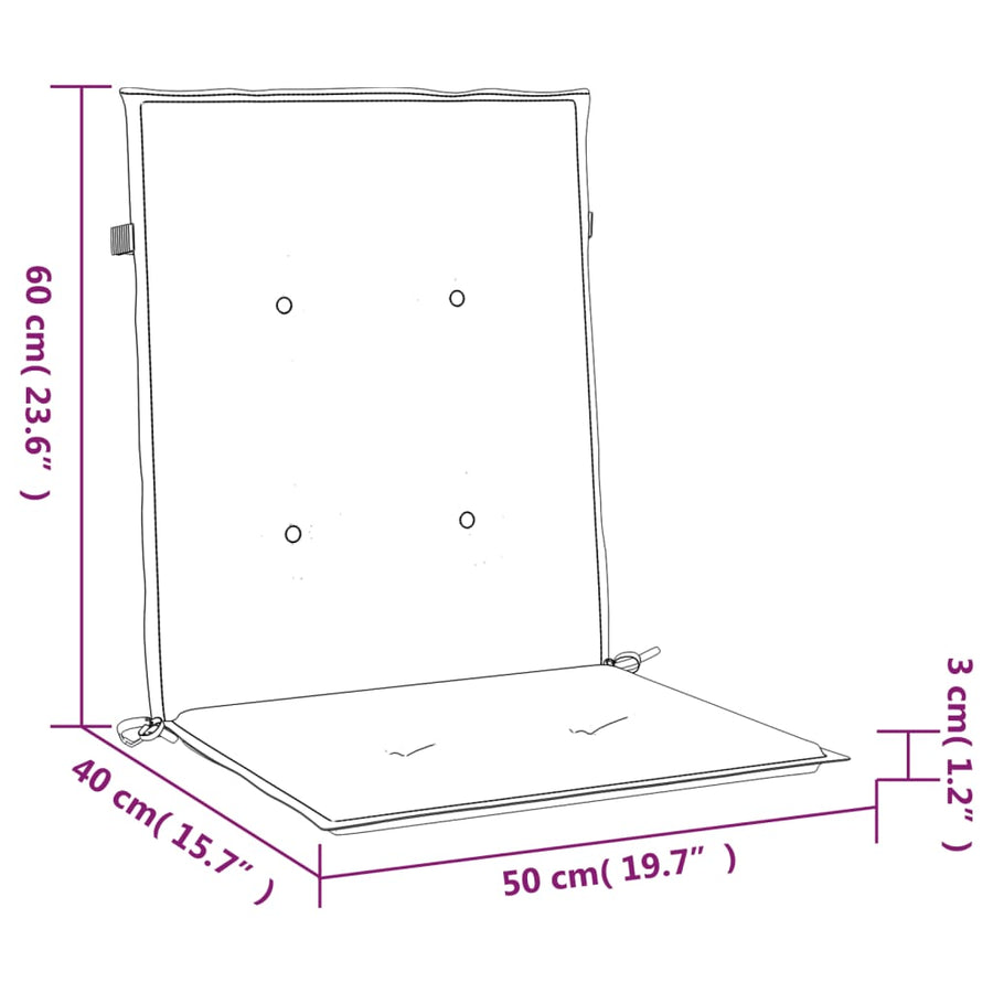 Tuinstoelkussens Oxford Stof 6 100 x 50 x 3 cm Blauw