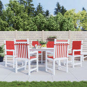 Tuinstoelkussens 6 st 100x50x3 cm rood