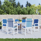 Tuinstoelkussens 6 stuks 100x50x3 cm koningsblauw