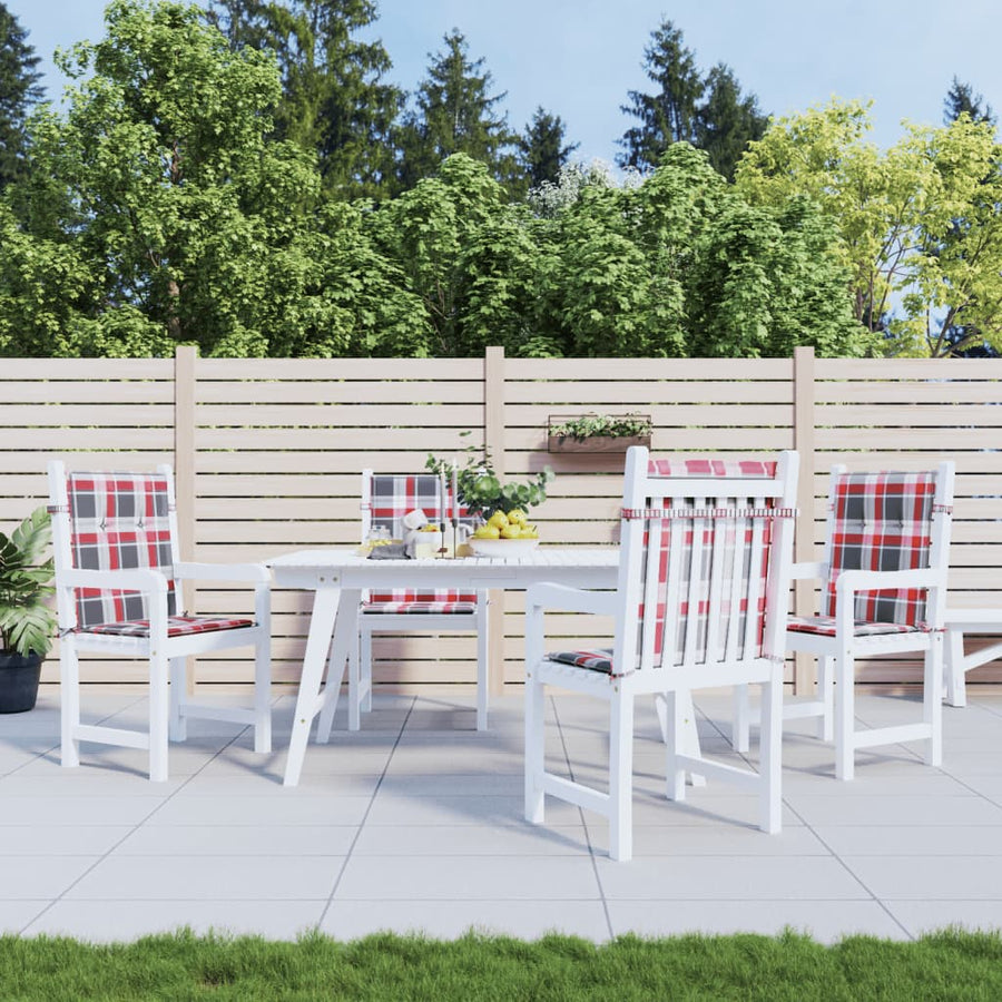 Tuinstoelkussens Oxford Stof Ruitpatroon Rood 4