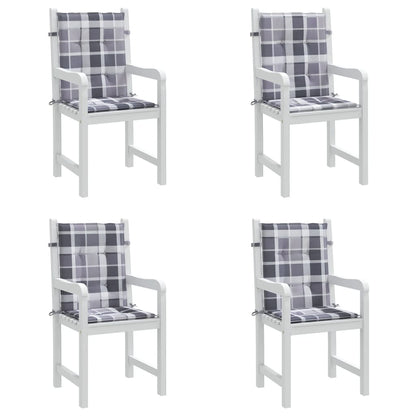 Tuinstoelkussens Oxford Stof Ruitpatroon Grijs 4 100 x 50 x 3 cm Grijs ruitpatroon