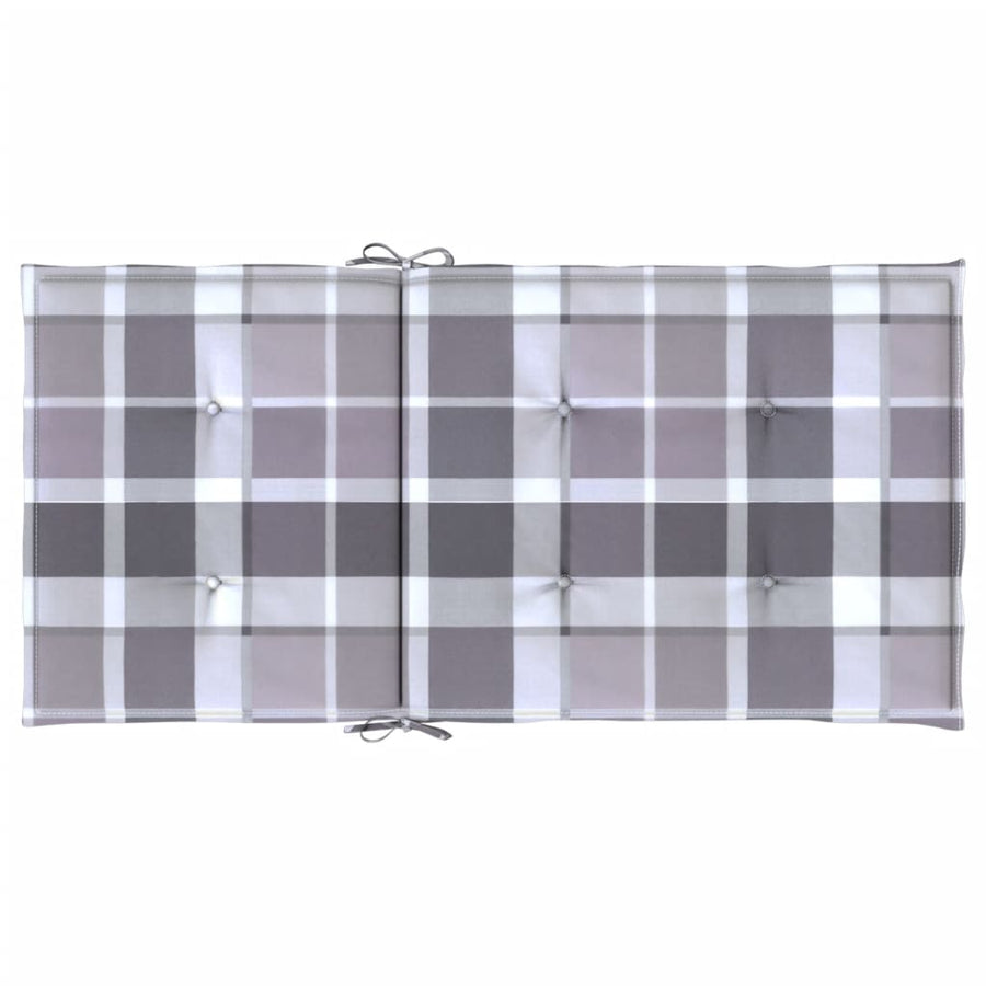 Tuinstoelkussens Oxford Stof Ruitpatroon Grijs 4 100 x 50 x 3 cm Grijs ruitpatroon