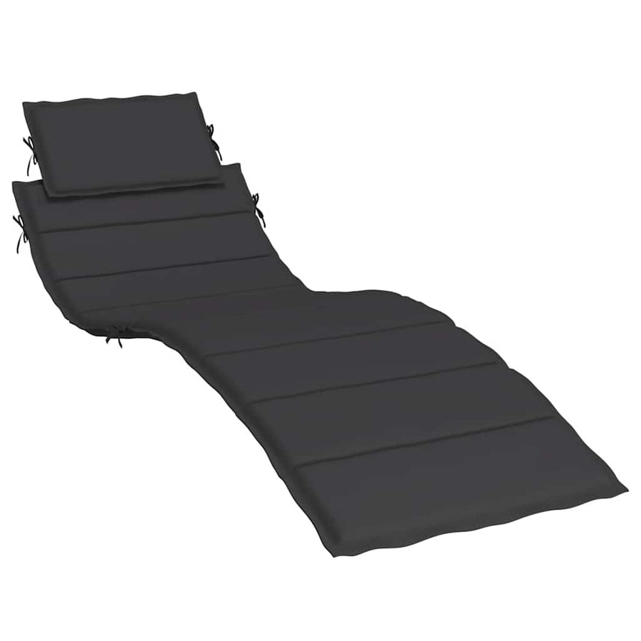 Ligbedkussen 186X58X4 Cm Oxford Stof Zwart