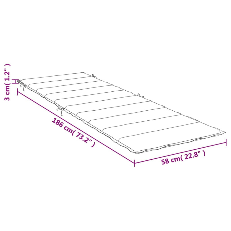 Ligbedkussen 186X58X3 Cm Oxford Stof Taupe