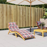 Ligbedkussen 186x58x3 cm oxford stof rood ruitpatroon