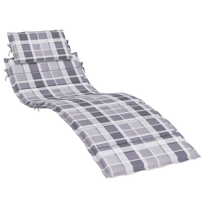 Ligbedkussen 186X58X4 Cm Oxford Stof Ruitpatroon Grijs Grijs ruitpatroon