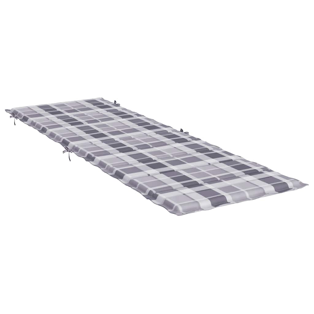 Ligbedkussen 186X58X4 Cm Oxford Stof Ruitpatroon Grijs Grijs ruitpatroon