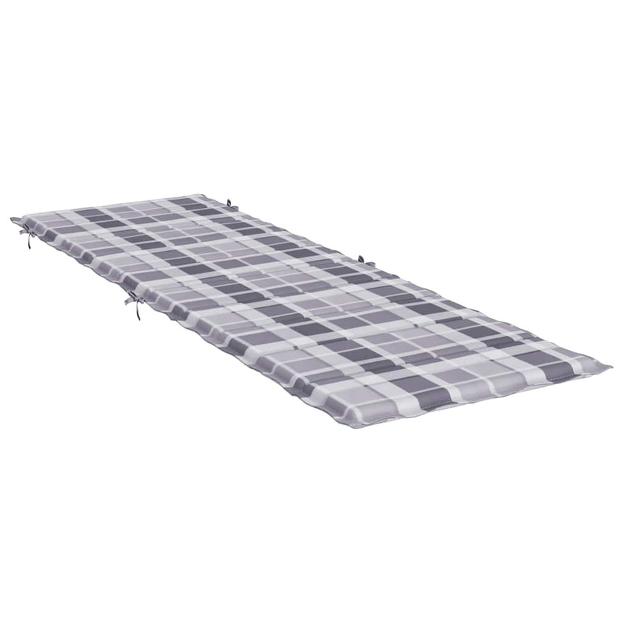 Ligbedkussen 186X58X4 Cm Oxford Stof Ruitpatroon Grijs Grijs ruitpatroon