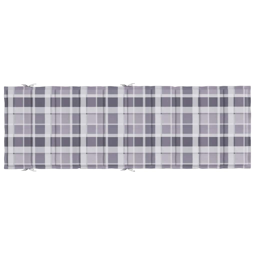 Ligbedkussen 186X58X4 Cm Oxford Stof Ruitpatroon Grijs Grijs ruitpatroon
