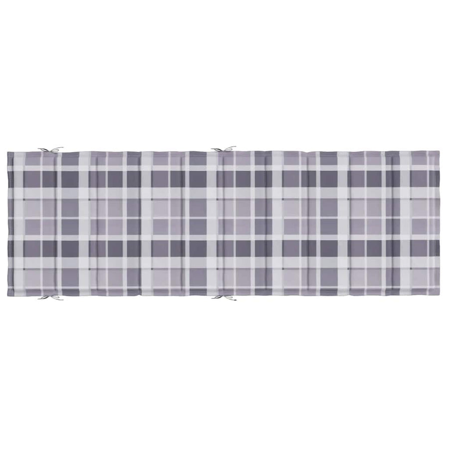 Ligbedkussen 186X58X4 Cm Oxford Stof Ruitpatroon Grijs Grijs ruitpatroon