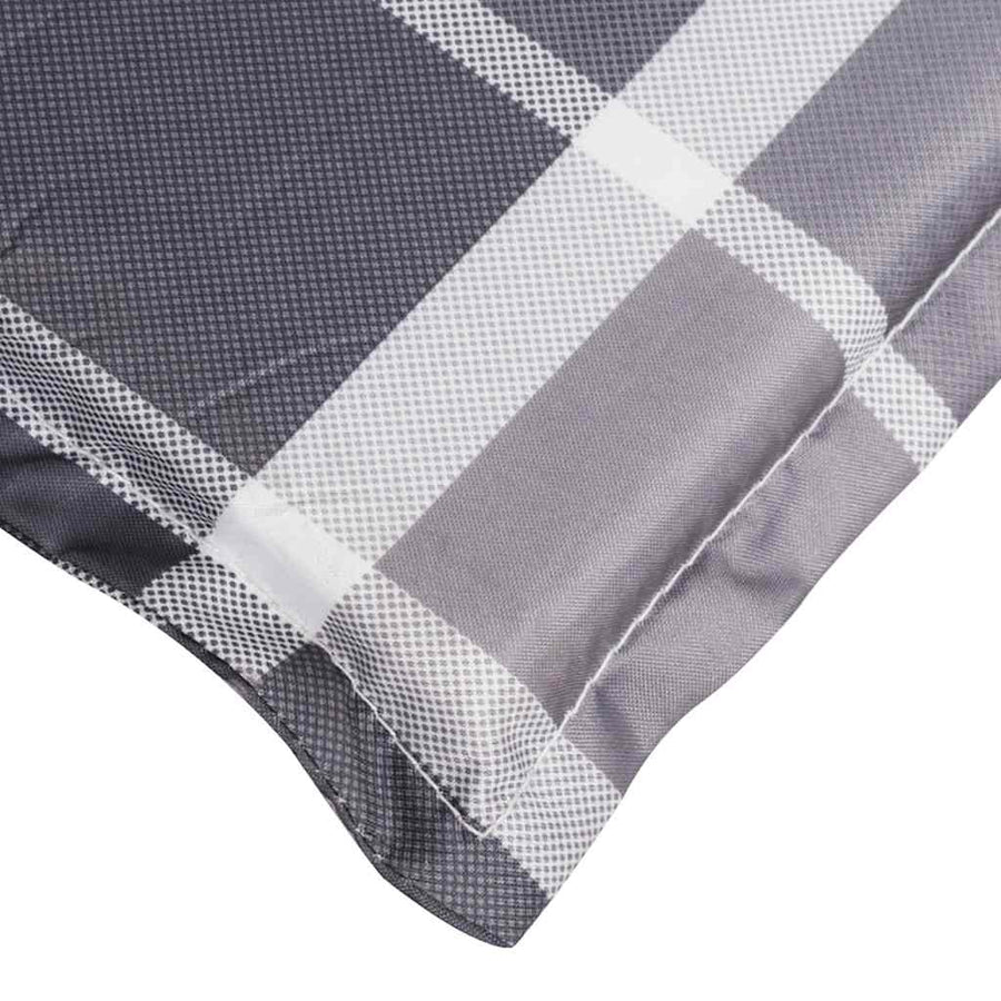Ligbedkussen 186X58X4 Cm Oxford Stof Ruitpatroon Grijs Grijs ruitpatroon