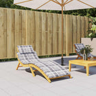 Ligbedkussen 186x58x4 cm grijs ruitpatroon