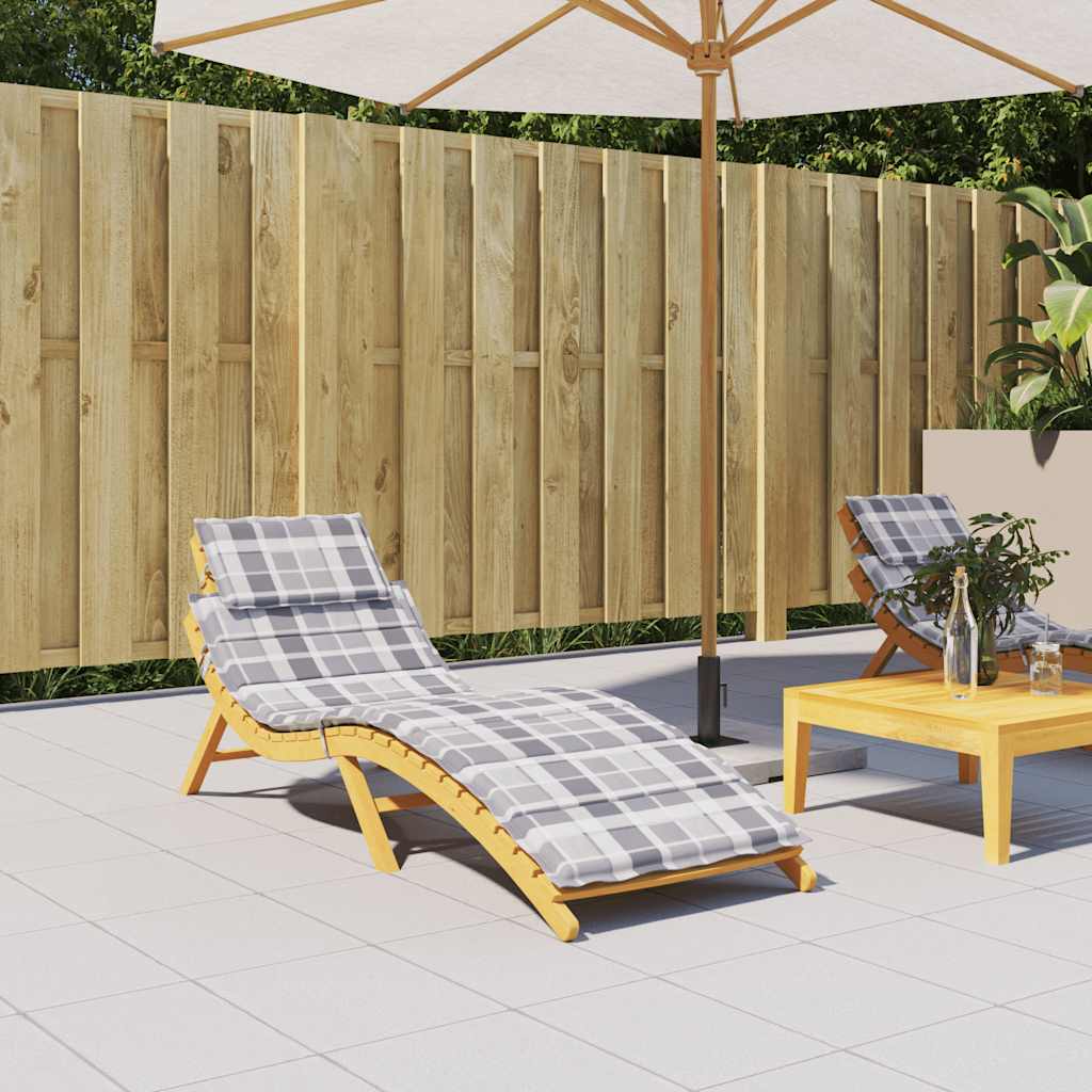 Ligbedkussen 186X58X4 Cm Oxford Stof Ruitpatroon Grijs Grijs ruitpatroon