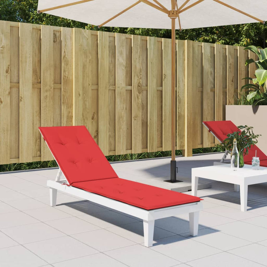 Terrasstoelkussen (75+105)x50x3 cm rood Rood