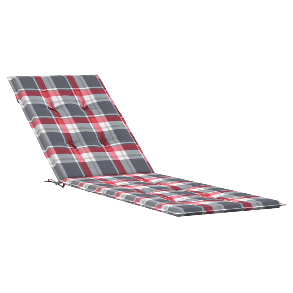 Terrasstoelkussen (75+105)x50x3 cm ruitpatroon rood Rood ruitpatroon