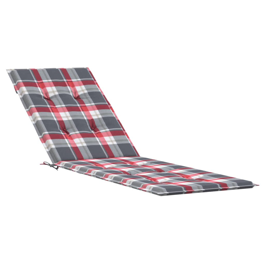 Terrasstoelkussen (75+105)x50x3 cm ruitpatroon rood Rood ruitpatroon