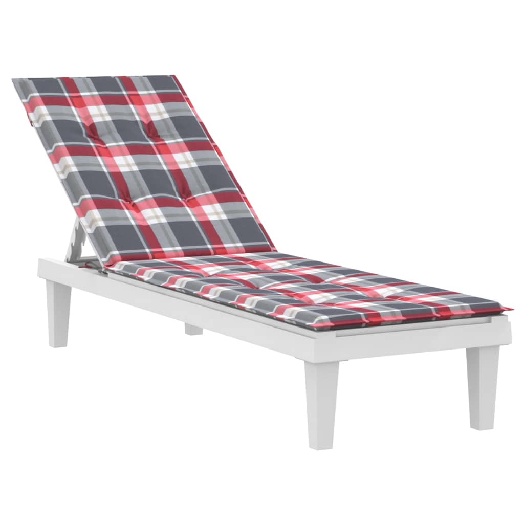 Terrasstoelkussen (75+105)x50x3 cm ruitpatroon rood Rood ruitpatroon