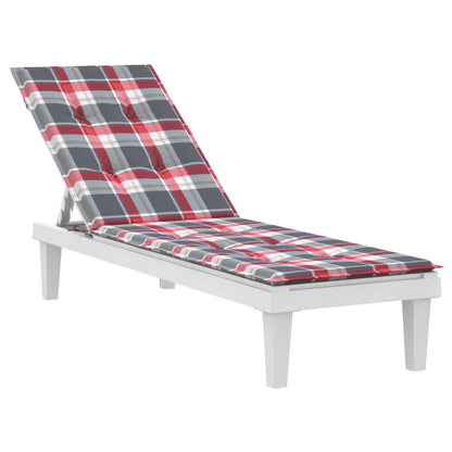 Terrasstoelkussen (75+105)x50x3 cm ruitpatroon rood Rood ruitpatroon