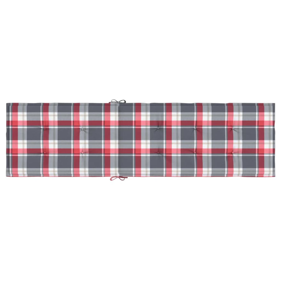 Terrasstoelkussen (75+105)x50x3 cm ruitpatroon rood Rood ruitpatroon