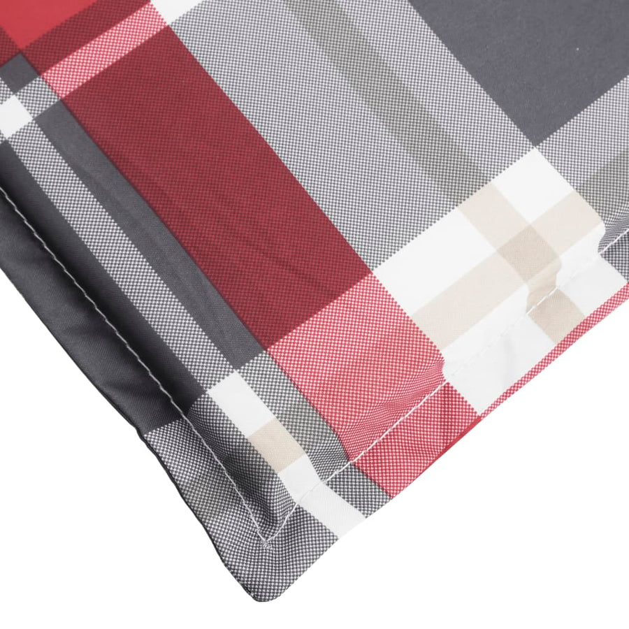Terrasstoelkussen (75+105)x50x3 cm ruitpatroon rood Rood ruitpatroon