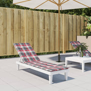 Terrasstoelkussen 75+105x50x4 cm rood ruitpatroon