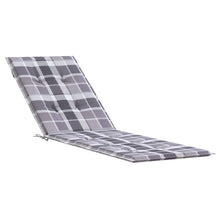 Terrasstoelkussen (75+105)x50x3 cm ruitpatroon grijs Grijs ruitpatroon