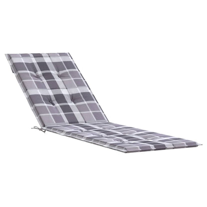Terrasstoelkussen (75+105)x50x3 cm ruitpatroon grijs Grijs ruitpatroon