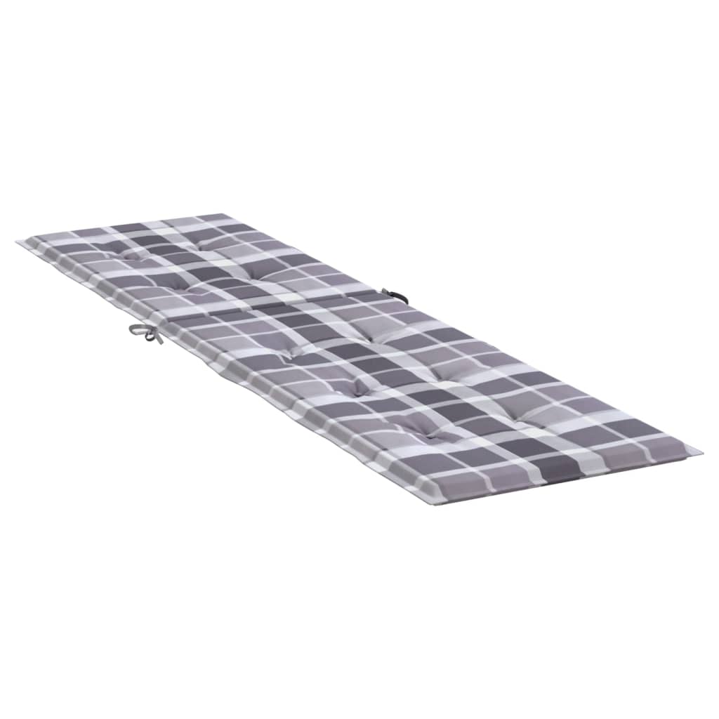 Terrasstoelkussen (75+105)x50x3 cm ruitpatroon grijs Grijs ruitpatroon