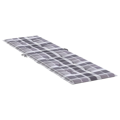 Terrasstoelkussen (75+105)x50x3 cm ruitpatroon grijs Grijs ruitpatroon