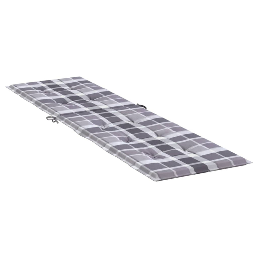 Terrasstoelkussen (75+105)x50x3 cm ruitpatroon grijs Grijs ruitpatroon