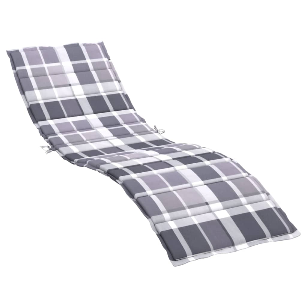 Ligbedkussen 200x50x3 cm oxford stof ruitpatroon grijs