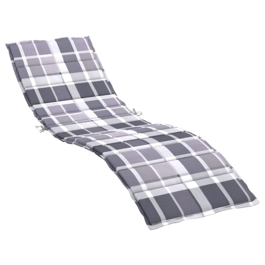 Ligbedkussen 200x50x3 cm oxford stof ruitpatroon grijs
