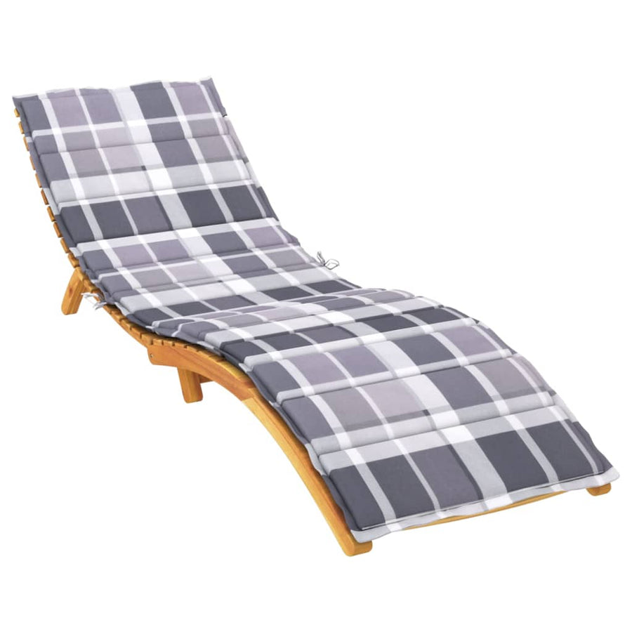Ligbedkussen 200x50x3 cm oxford stof ruitpatroon grijs