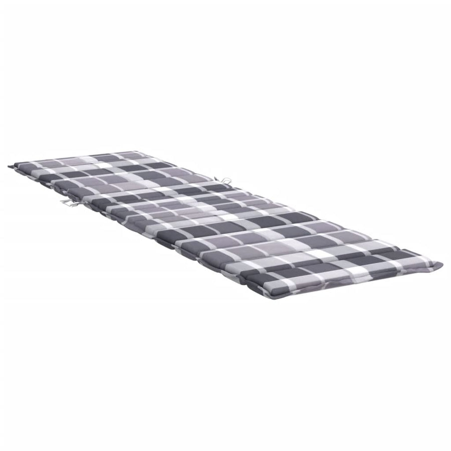 Ligbedkussen 200x50x3 cm oxford stof ruitpatroon grijs