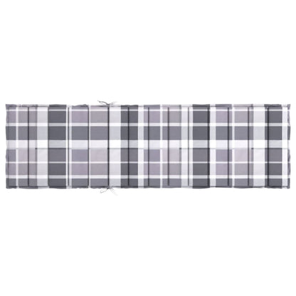 Ligbedkussen 200x50x3 cm oxford stof ruitpatroon grijs