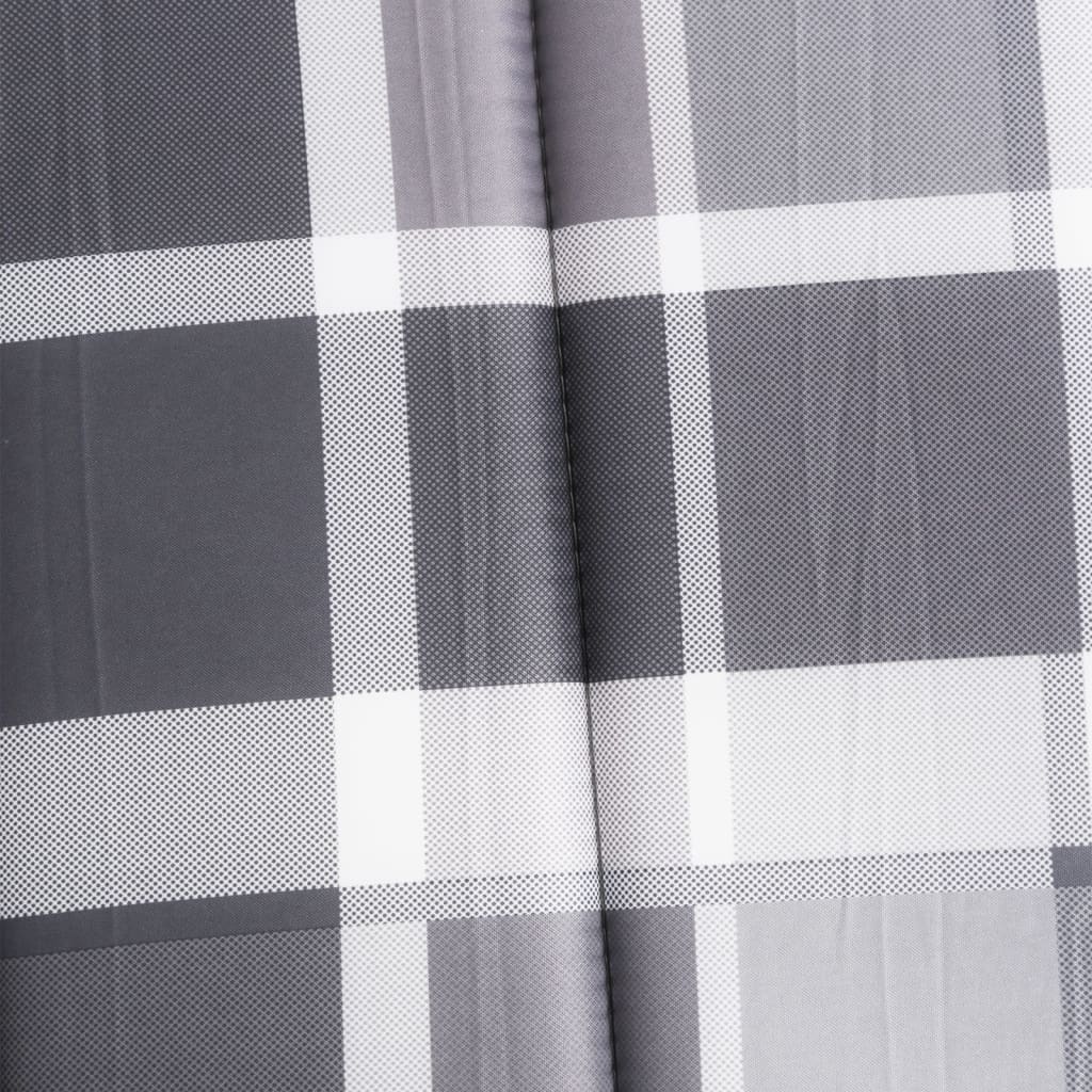 Ligbedkussen 200x50x3 cm oxford stof ruitpatroon grijs