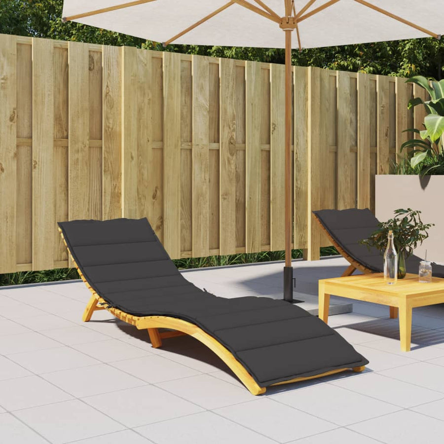 Ligbedkussen 200x60x3 cm oxford stof zwart 200 x 60 x 3 cm Zwart