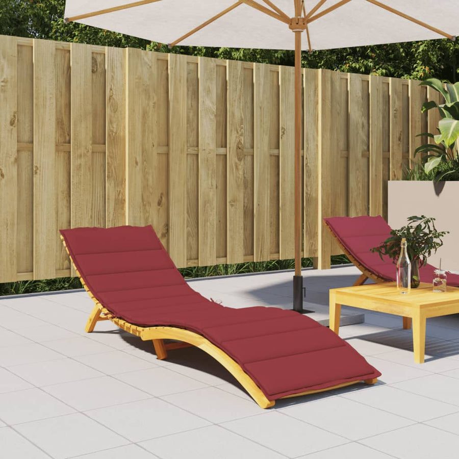 Ligbedkussen 200x60x3 cm oxford stof wijnrood 200 x 60 x 3 cm Wijnrood