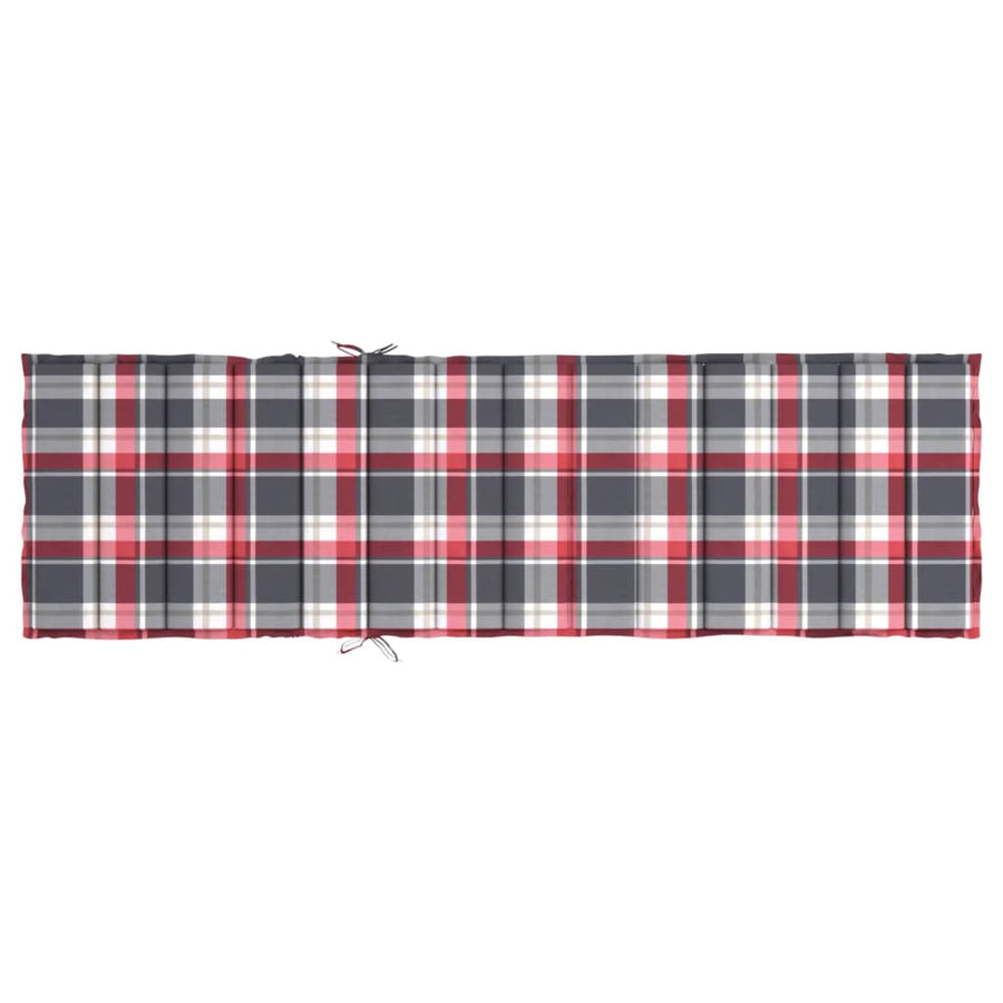 Ligbedkussen 200x60x3 cm oxford stof ruitpatroon rood 200 x 60 x 3 cm Rood ruitpatroon