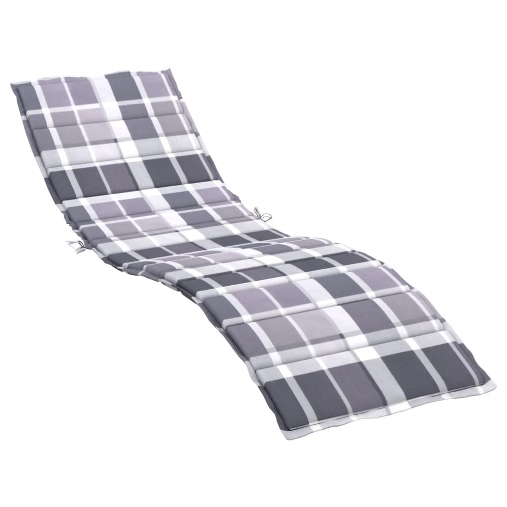 Ligbedkussen200x60x3 cm oxford stof ruitpatroon grijs 200 x 60 x 3 cm Grijs ruitpatroon