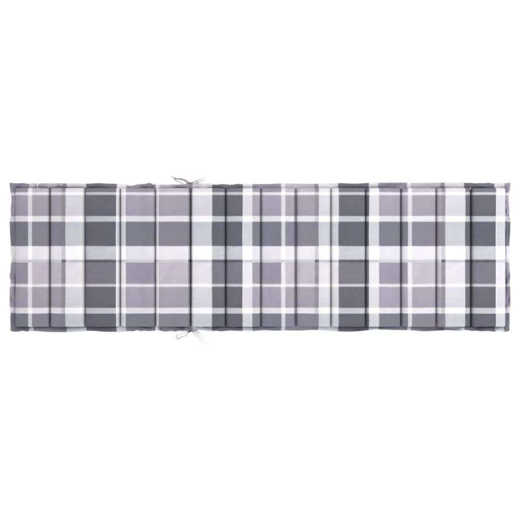 Ligbedkussen200x60x3 cm oxford stof ruitpatroon grijs 200 x 60 x 3 cm Grijs ruitpatroon