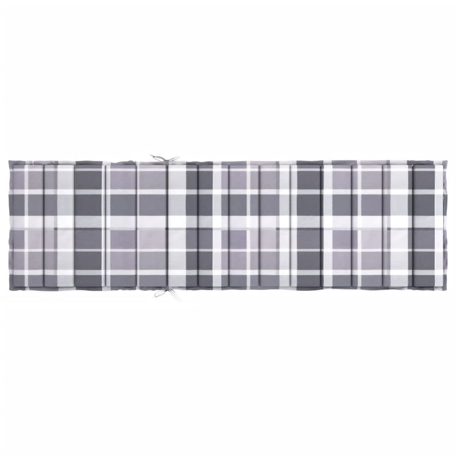 Ligbedkussen200x60x3 cm oxford stof ruitpatroon grijs 200 x 60 x 3 cm Grijs ruitpatroon