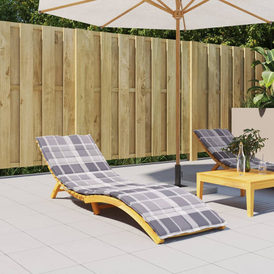 Ligbedkussen200x60x3 cm oxford stof ruitpatroon grijs 200 x 60 x 3 cm Grijs ruitpatroon