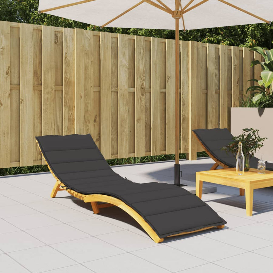 Ligbedkussen 200x70x3 cm oxford stof zwart 200 x 70 x 3 cm Zwart