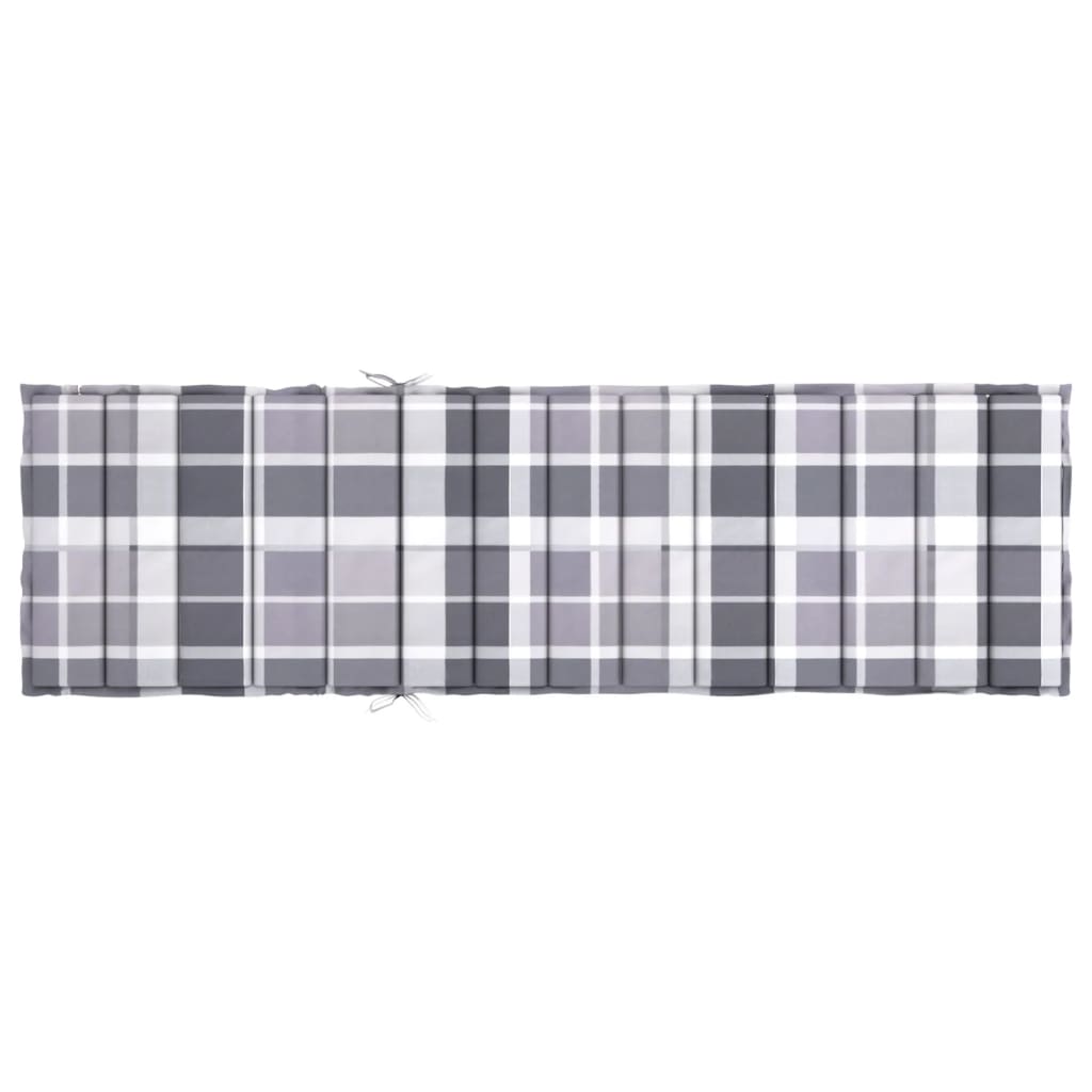 Ligbedkussen 200X70X3 Cm Oxford Stof Ruitpatroon Grijs 1 200 x 70 x 3 cm Grijs ruitpatroon