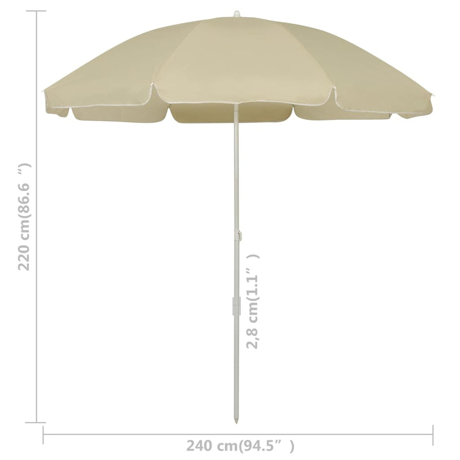 Strandparasol 240 Cm Zandgeel sand yellow
