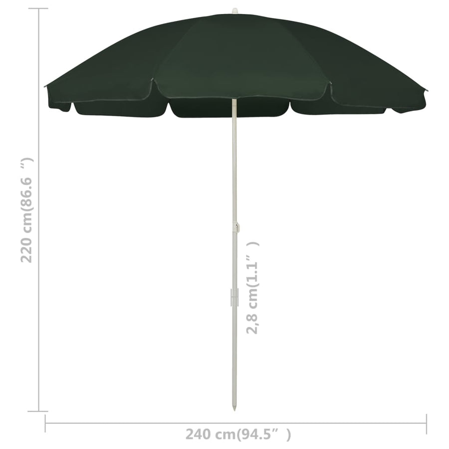 Strandparasol 240 cm groen