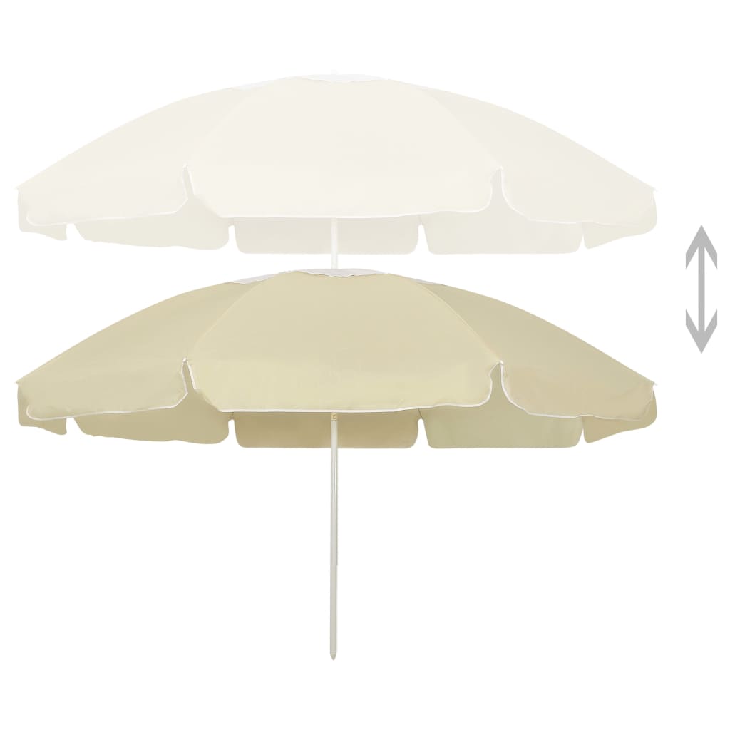 Strandparasol 240 Cm Zandgeel sand yellow and white