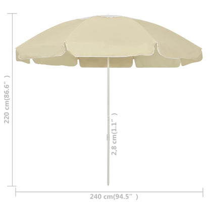 Strandparasol 240 Cm Zandgeel sand yellow and white
