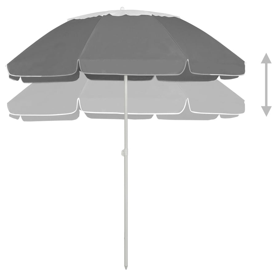 Strandparasol Kleurig 300 cm Antraciet en wit